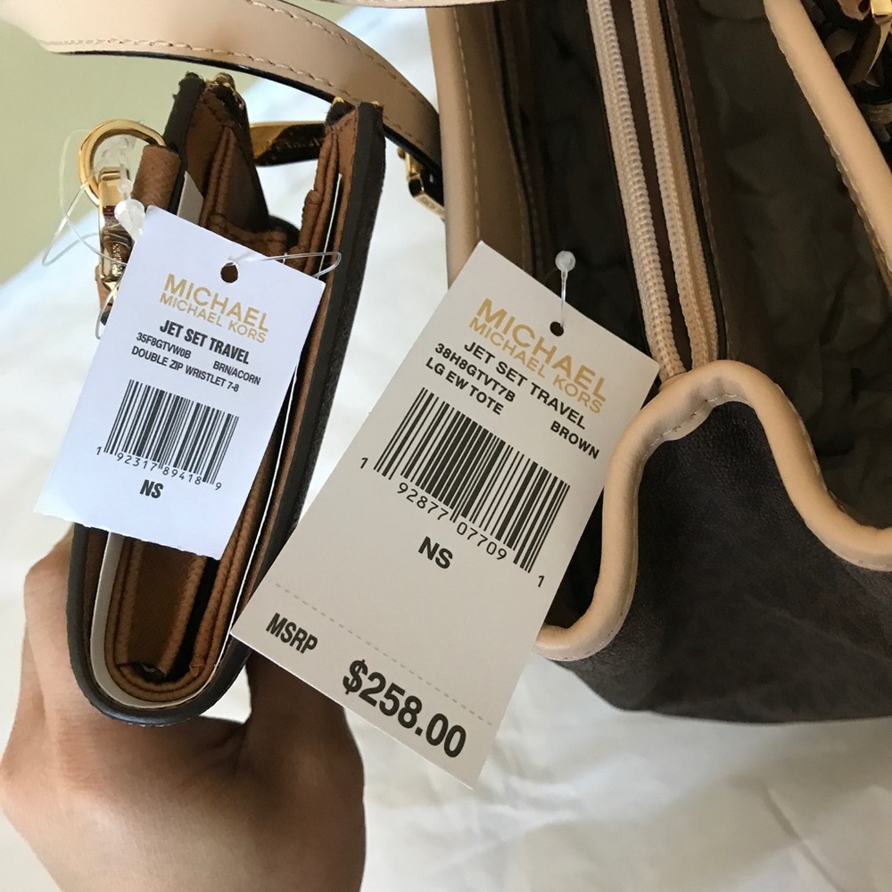 💦🌻mk tote set🌻shoulder bag & wallet/large/brown - Picture 7 of 8